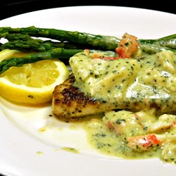 Creamy Crab Pesto over Mahi Mahi Recipe