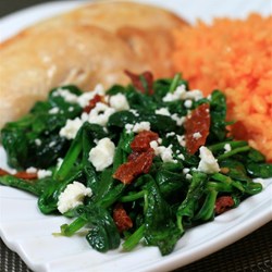Christoph's Mediterranean Spinach and Sun Dried Tomato Dish Recipe