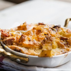 Savory Sausage Sun-Dried Tomato and Pumpkin Bread Pudding Recipe