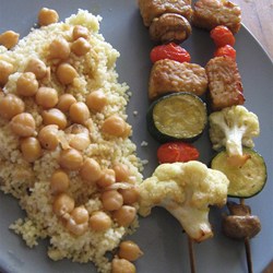 Tempeh Kabobs with Moroccan Couscous Recipe