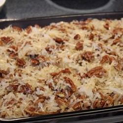 Fruit Cocktail Cake with Sweet, Buttery Sauce Recipe